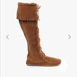 Moccasin Boots BRWN knee high